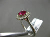 ESTATE 1.40CT DIAMOND & AAA RUBY 14KT WHITE GOLD 3D HALO CLASSIC ENGAGEMENT RING