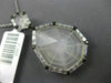 ESTATE LARGE .57CT WHITE & BLACK DIAMOND 14KT WHITE GOLD TEAR DROP HALO PENDANT