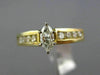 ESTATE 1.09CT ROUND & MARQUISE DIAMOND 14KT YELLOW GOLD FILIGREE ENGAGEMENT RING