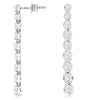 1.92CT DIAMOND 14K WHITE GOLD ROUND 9 STONE GRADUATING JOURNEY HANGING EARRINGS