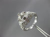 ESTATE LARGE .57CT DIAMOND 18KT WHITE GOLD FILIGREE SEMI MOUNT ENGAGEMENT RING