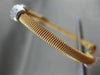 ESTATE 1.05CT DIAMOND 14KT WHITE & ROSE GOLD PAST PRESENT FUTURE BANGLE BRACELET