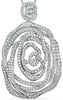 ESTATE EXTRA LARGE 2.80CT DIAMOND 18KT WHITE GOLD MULTI ROW FLOWER LOVE PENDANT