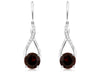 3.20CT DIAMOND & AAA GARNET 14KT WHITE GOLD ROUND INFINITY FUN HANGING EARRINGS