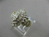 ESTATE WIDE 1.25CTW DIAMOND 14K WHITE & YELLOW GOLD CLUSTER COCKTAIL RING #21369