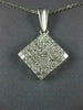 LARGE 1.65CT DIAMOND 14KT WHITE GOLD 3D PRINCESS INVISIBLE SQUARE PENDANT #819