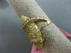 ESTATE EXTRA LARGE 2.47CT YELLOW & PINK DIAMOND 18K YELLOW & ROSE GOLD WAVE RING
