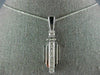 ESTATE LONG .39CT DIAMOND 14KT WHITE GOLD 3D HANGING PYRAMID PENDANT #1706