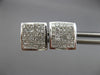 ESTATE 1.0CT DIAMOND 14KT WHITE GOLD 3D CLASSIC SQUARE PAVE STUD EARRINGS #19721