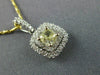 ESTATE .79CT WHITE & FANCY YELLOW DIAMOND 18K 2 TONE GOLD 3D DOUBLE HALO PENDANT