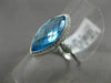 ESTATE 4.54CT DIAMOND & AAA BLUE TOPAZ 14KT WHITE GOLD 3D MARQUISE HALO FUN RING
