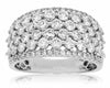 ESTATE WIDE 2.0CT DIAMOND 14KT WHITE GOLD 3D MULTI ROW WEDDING ANNIVERSARY RING