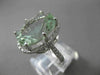 ESTATE LARGE 9.70CTW DIAMOND & AAA GREEN AMETHYST 14KT WHITE GOLD OVAL HALO RING