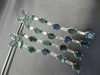 LARGE 23.74CT DIAMOND & ALEXANDRITE 14KT WHITE GOLD 3D FLOWER HANGING EARRINGS