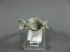 ESTATE 1.01CT DIAMOND 14KT WHITE GOLD 3D MULTI ROW WAVE SWIRL ANNIVERSARY RING