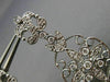 ESTATE LARGE 1.21CT DIAMOND 14KT WHITE GOLD CHANDELIER FLOWER HANGING EARRINGS