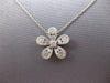 ESTATE .54CT DIAMOND 18KT WHITE GOLD 3D FLOWER SOLITAIRE FLOATING PENDANT