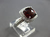LARGE 2.37CT DIAMOND & AAA GARNET 14KT WHITE GOLD CUSHION & ROUND HALO FUN RING