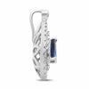ESTATE 1.43CT DIAMOND & AAA PEAR SHAPE SAPPHIRE 18KT WHITE GOLD 3D HALO PENDANT