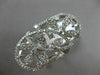 ESTATE MASSIVE 1.88CT DIAMOND 18KT WHITE GOLD 3D FLOWER OPEN FILIGREE FUN RING