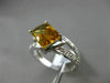 ESTATE 2.87CT DIAMOND & CITRINE 14KT WHITE GOLD 3D RECTANGULAR DIAGONAL FUN RING