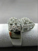 ESTATE LARGE 1.20CT DIAMOND 14K WHITE GOLD 3D OPEN MULTI FLOWER CRISS CROSS RING