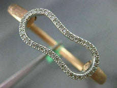 ESTATE LARGE .75CT DIAMOND 18KT WHITE ROSE GOLD MATTE SHINY LOVE BANGLE BRACELET