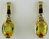 1.90CT DIAMOND & AAA YELLOW SAPPHIRE 14KT YELLOW GOLD OVAL FUN HANGING EARRINGS