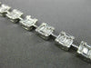 ESTATE WIDE 3.9CT ROUND & BAGUETTE DIAMOND 18K WHITE GOLD SQUARE TENNIS BRACELET