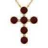 LARGE 2.17CT DIAMOND & AAA RUBY 14KT YELLOW GOLD 3D CLASSIC ROUND CROSS NECKLACE