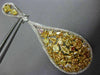 ESTATE LARGE 10.15CT FANCY MULTI COLOR DIAMOND 18K 2TONE GOLD TEAR DROP EARRINGS