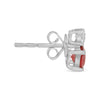 1.55CT DIAMOND & AAA RUBY 14K WHITE GOLD 3D ROUND DOUBLE SOLITAIRE STUD EARRINGS