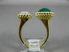 ESTATE 4.36CT DIAMOND & CABOCHON EMERALD 14K YELLOW GOLD 3D CLUSTER TENSION RING