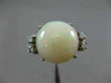 ESTATE LARGE 6.10CT DIAMOND & AAA OPAL 14KT WHITE GOLD 3D FILIGREE RING #26342
