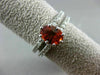 ESTATE 1.87CT DIAMOND & AAA ORANGE SAPPHIRE 14KT WHITE GOLD TWO ROW PROMISE RING