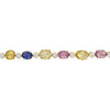 32.41CT DIAMOND & AAA MULTI COLOR SAPPHIRE 18K 2 TONE GOLD OVAL & ROUND NECKLACE