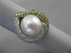 ESTATE 1.02CT DIAMOND 18KT TWO TONE GOLD AAA SOUTH SEA PEARL HEART SHAPE RING