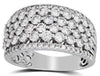 ESTATE LARGE 2.00CT DIAMOND 14KT WHITE GOLD MULTI ROW INVISIBLE ANNIVERSARY RING