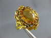 ANTIQUE LARGE 6.20CT AAA CITRINE 18KT YELLOW GOLD 3D OVAL FLOWER RING