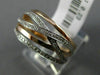 ESTATE .23CT DIAMOND 14KT WHITE & ROSE GOLD 3D MULTI ROW CRISS CROSS LOVE RING