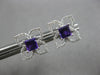 .75CT DIAMOND & AAA AMETHYST 14KT WHITE GOLD PRINCESS CUT & ROUND STUD EARRINGS
