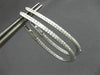 LARGE .28CT DIAMOND 14K WHITE GOLD 3D CLASSIC OVAL INSIDE OUT LOVE HOOP EARRINGS