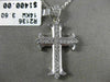 ESTATE .20CT DIAMOND 14KT WHITE GOLD 3D CLASSIC FILIGREE MILGRAIN CROSS PENDANT