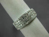 ESTATE WIDE .75CT DIAMOND 14KT WHITE GOLD 3D CLASSIC MULTI ROW ANNIVERSARY RING