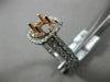 ESTATE 1.13CT DIAMOND 14KT WHITE & ROSE GOLD 3D HALO SEMI MOUNT ENGAGEMENT RING