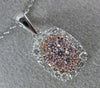 ESTATE .57CT WHITE & PINK DIAMOND 14K WHITE & ROSE GOLD CLUSTER FLOATING PENDANT