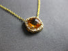 1.04CT DIAMOND & AAA CITRINE 14KT YELLOW GOLD 3D CUSHION & ROUND SQUARE NECKLACE