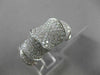 ESTATE WIDE 1.54CT DIAMOND PAVE 18KT WHITE GOLD FANCY 3D BAMBOO RING STUNNING!!!