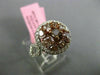 ESTATE GIA 1.86CT MULTI COLOR DIAMONDS 18K 2 TONE GOLD HEART & LOVE CLUSTER RING
