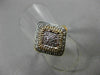 ESTATE LARGE .35CT DIAMOND 14K TWO TONE GOLD 3D SQUARE HALO FILIGREE RING #21995
